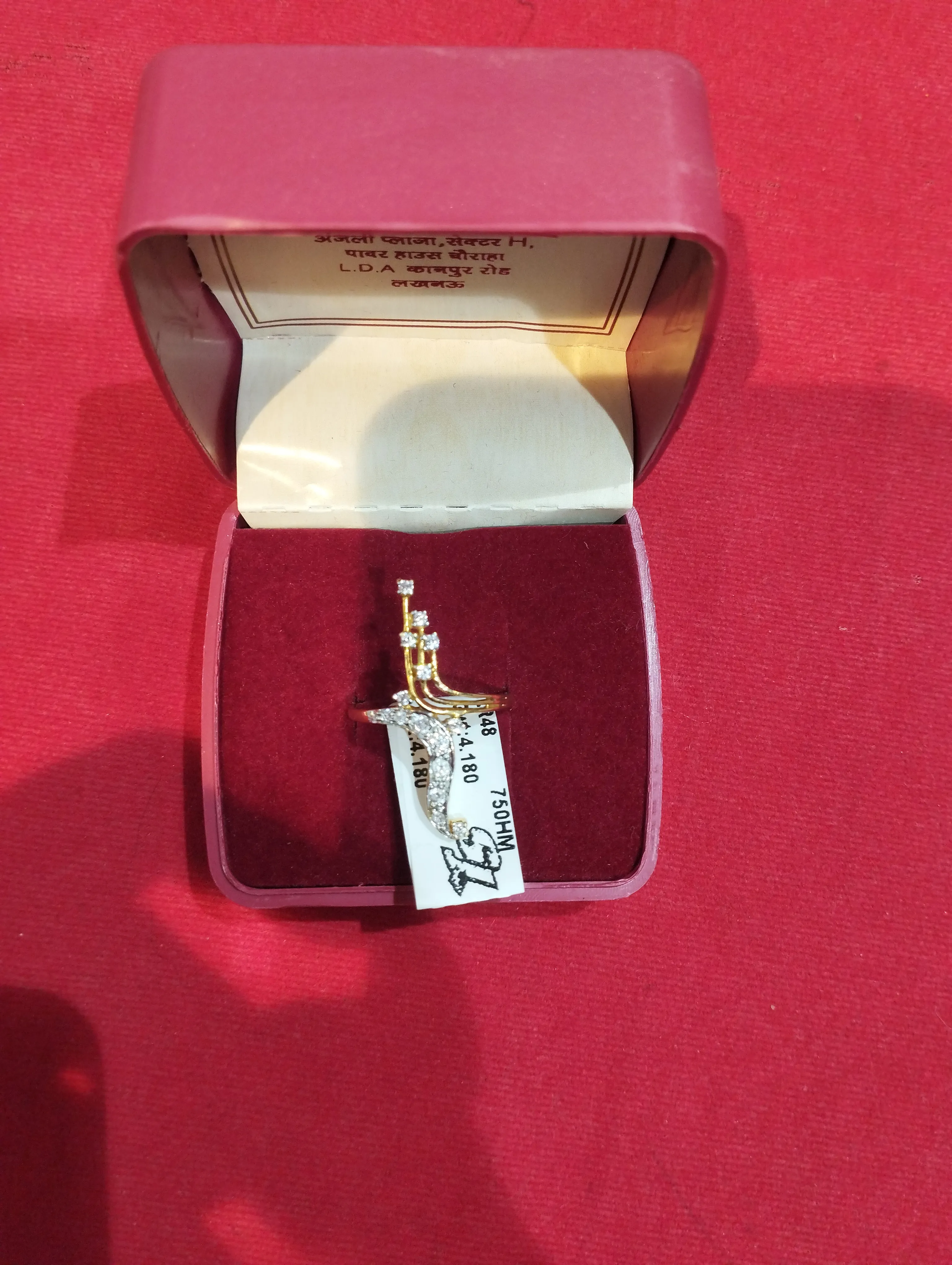 Gold and Diamond Nose Ring view 2