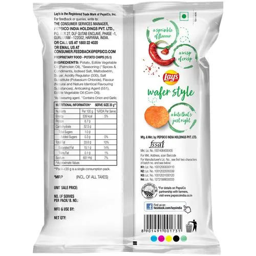 Lays Wafer Style Potato Chips - Sundried Chilli Flavour 40 g view 2