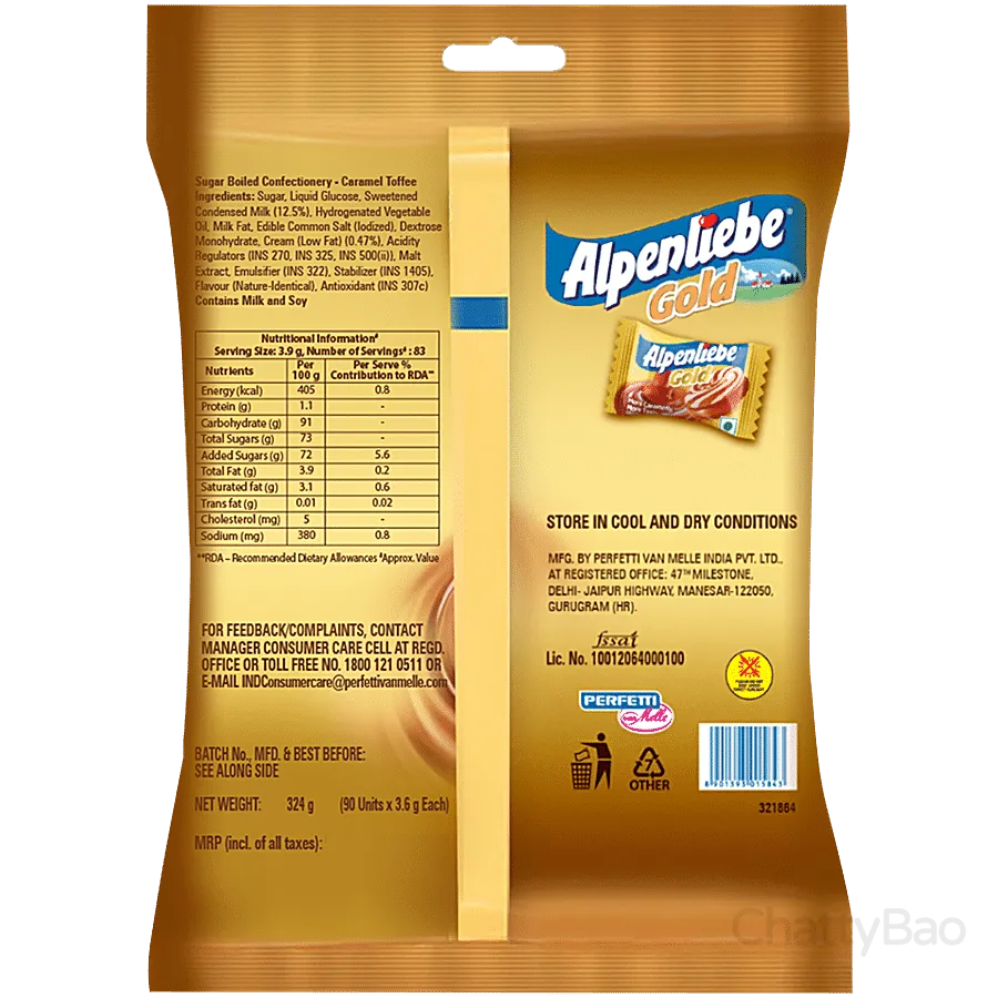 Alpenliebe Gold Cream Strawberry Candy 324 g view 2
