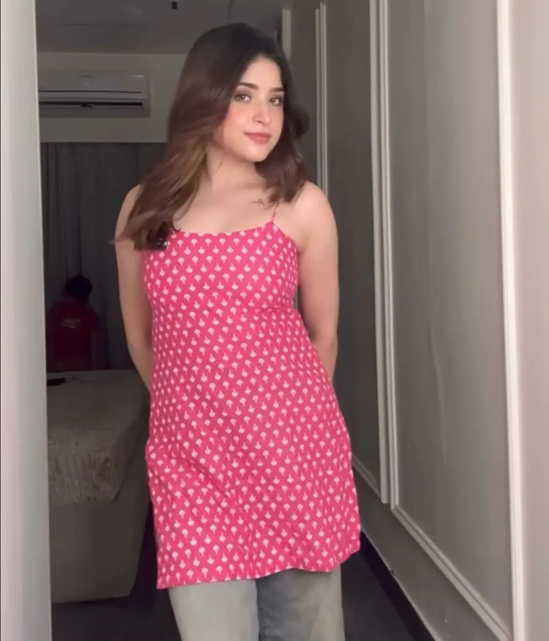 Pink Tie-up kurti