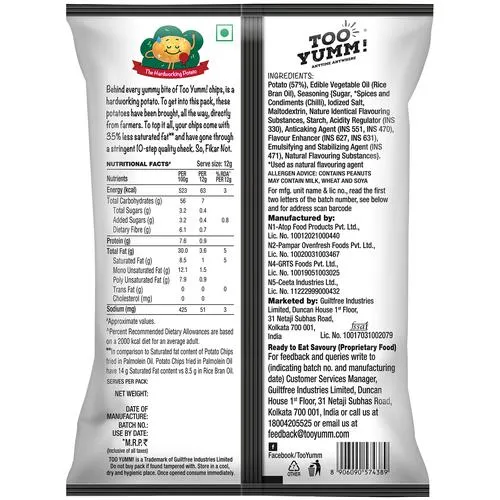 Too Yumm Bhoot Potato Chips Naagin - Bhut Jolokia Chillies 45 g view 2