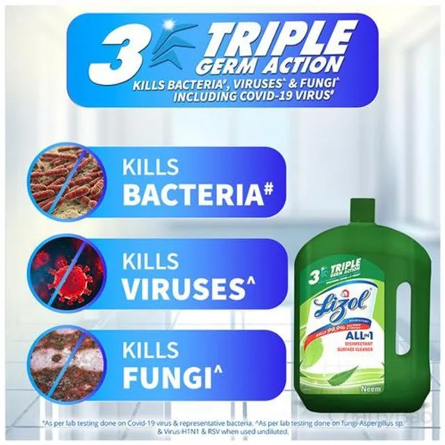 Lizol Disinfectant Surface & Floor Cleaner - Neem 500 ml view 3