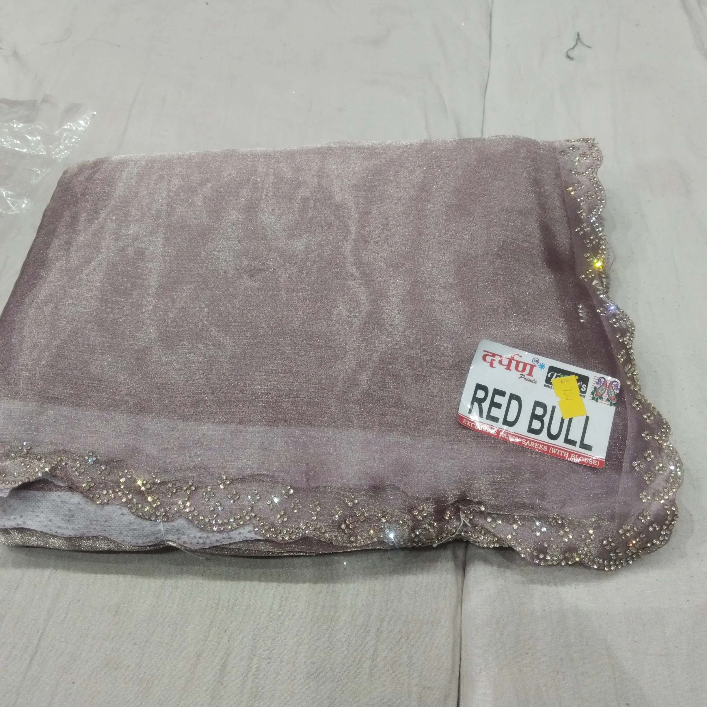 Darpan Red Bull Saree view 2