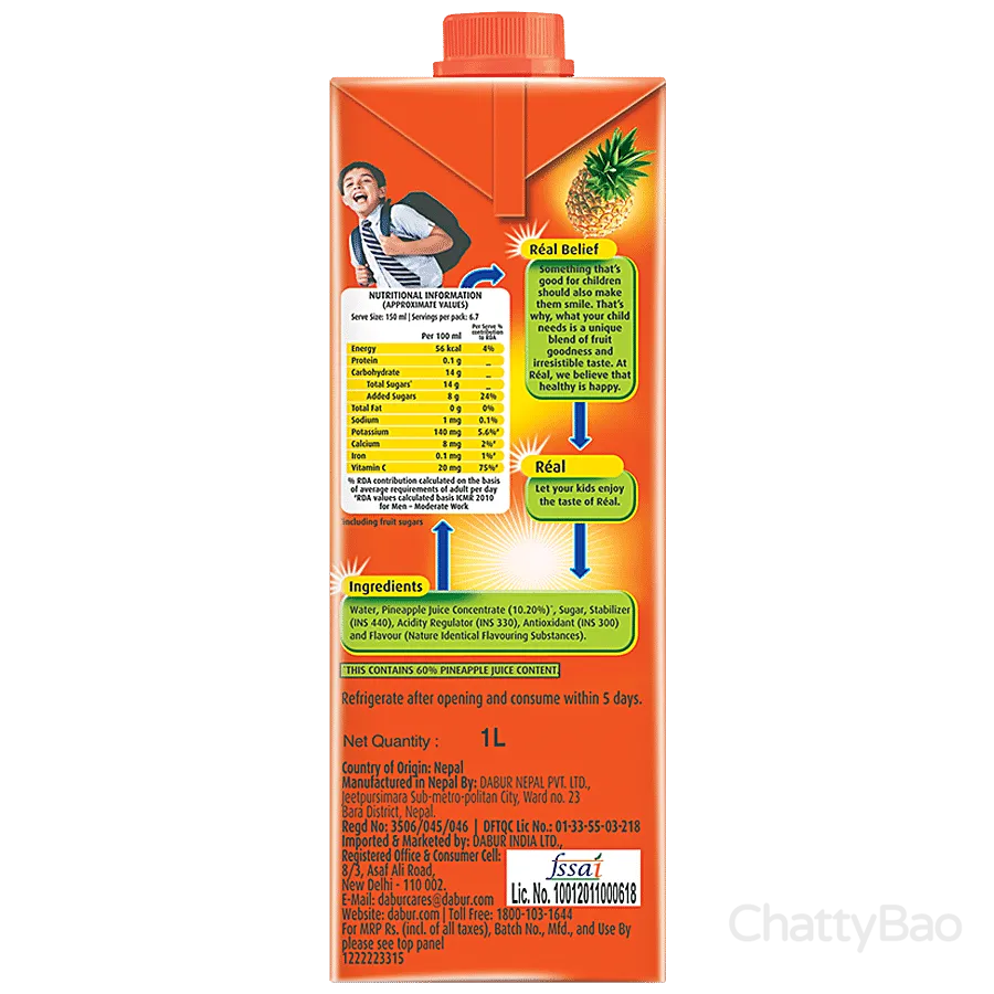 Real Pineapple Juice 1 L view 3