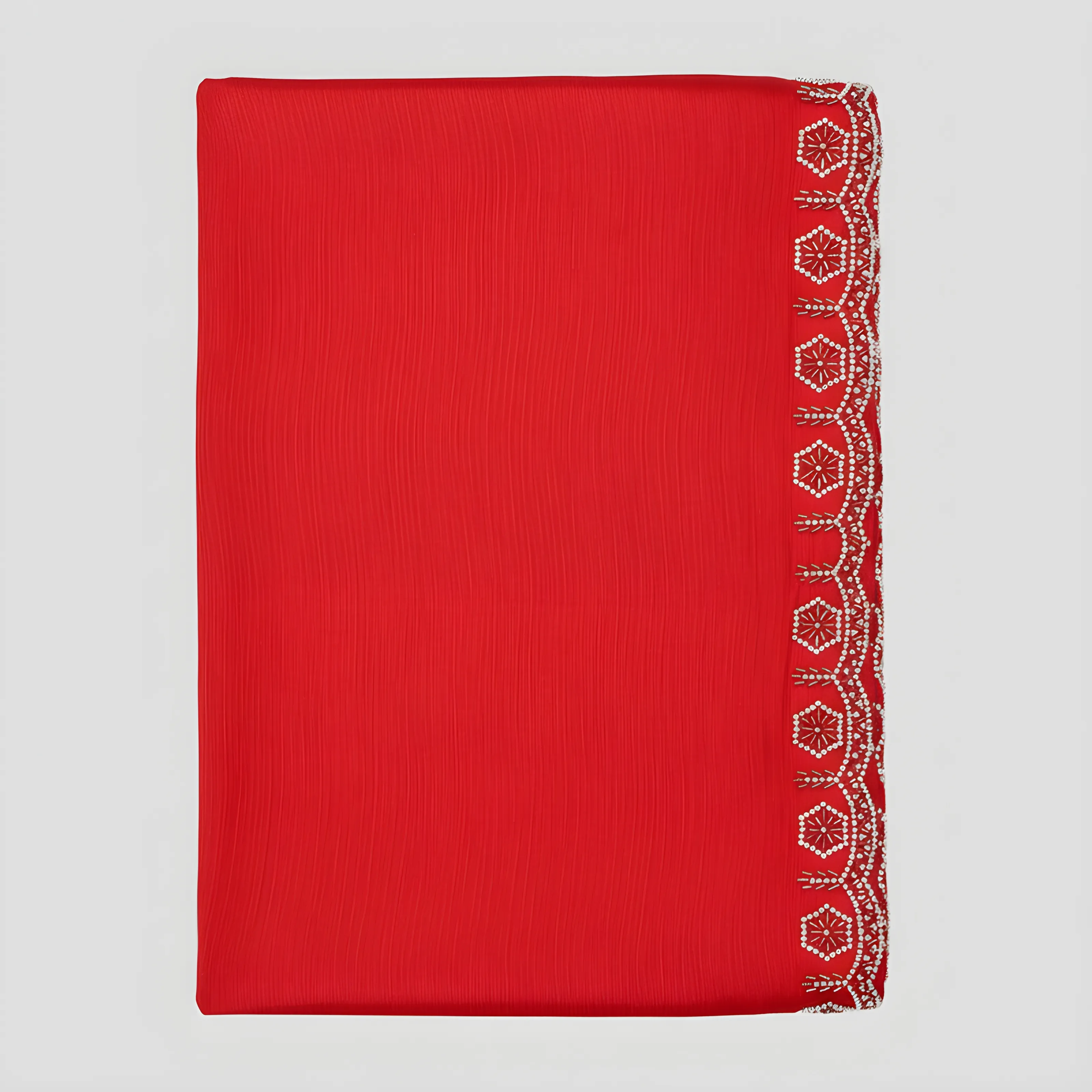 Embroidered Red Sari view 2