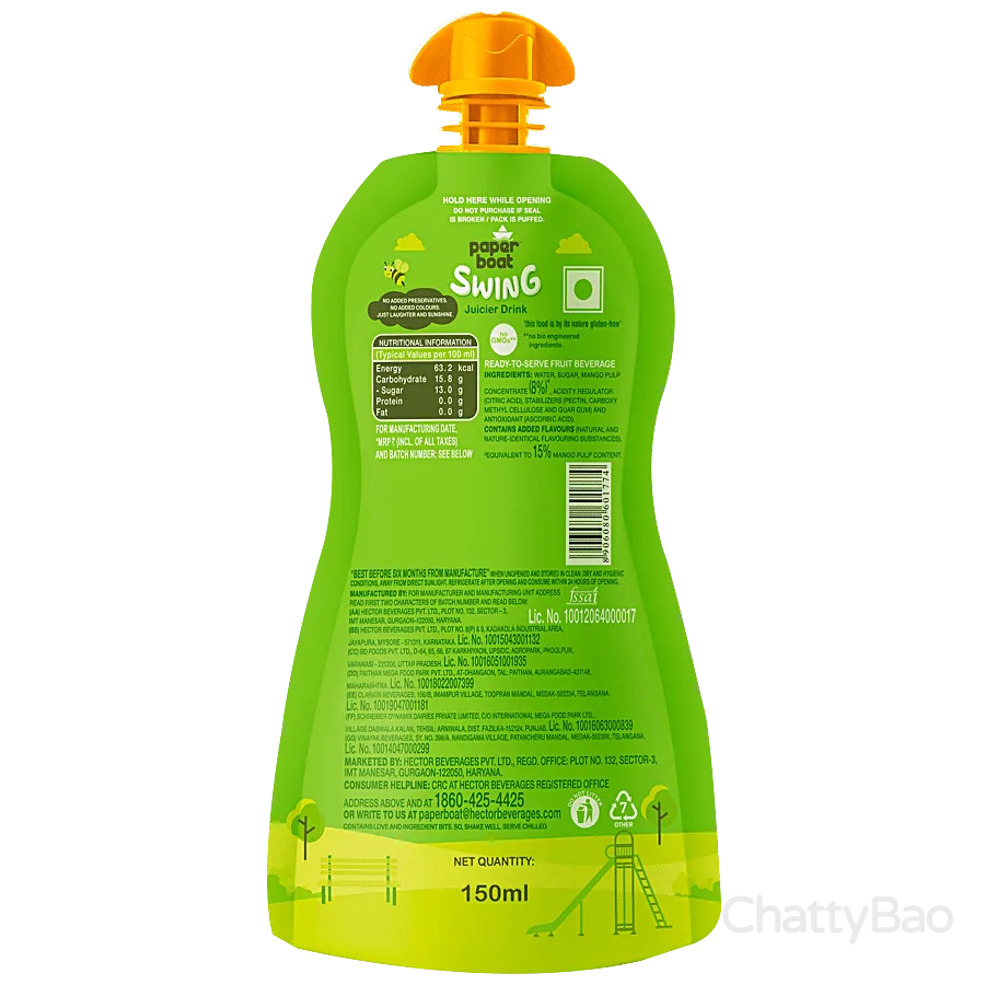 Paper Boat Swing Slurpy Mango Juice 125 ml view 2