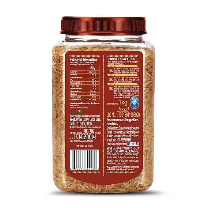 India Gate Basmati Rice - Brown 1 Kg view 2