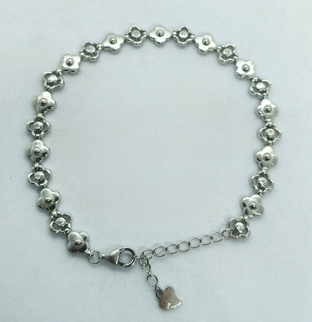 Silver Floral Bracelet (AVSBR-036) view 2