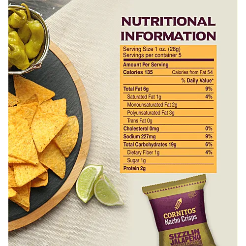 Cornitos Nacho Chips Sizzlin Jalapeno 60 g view 3