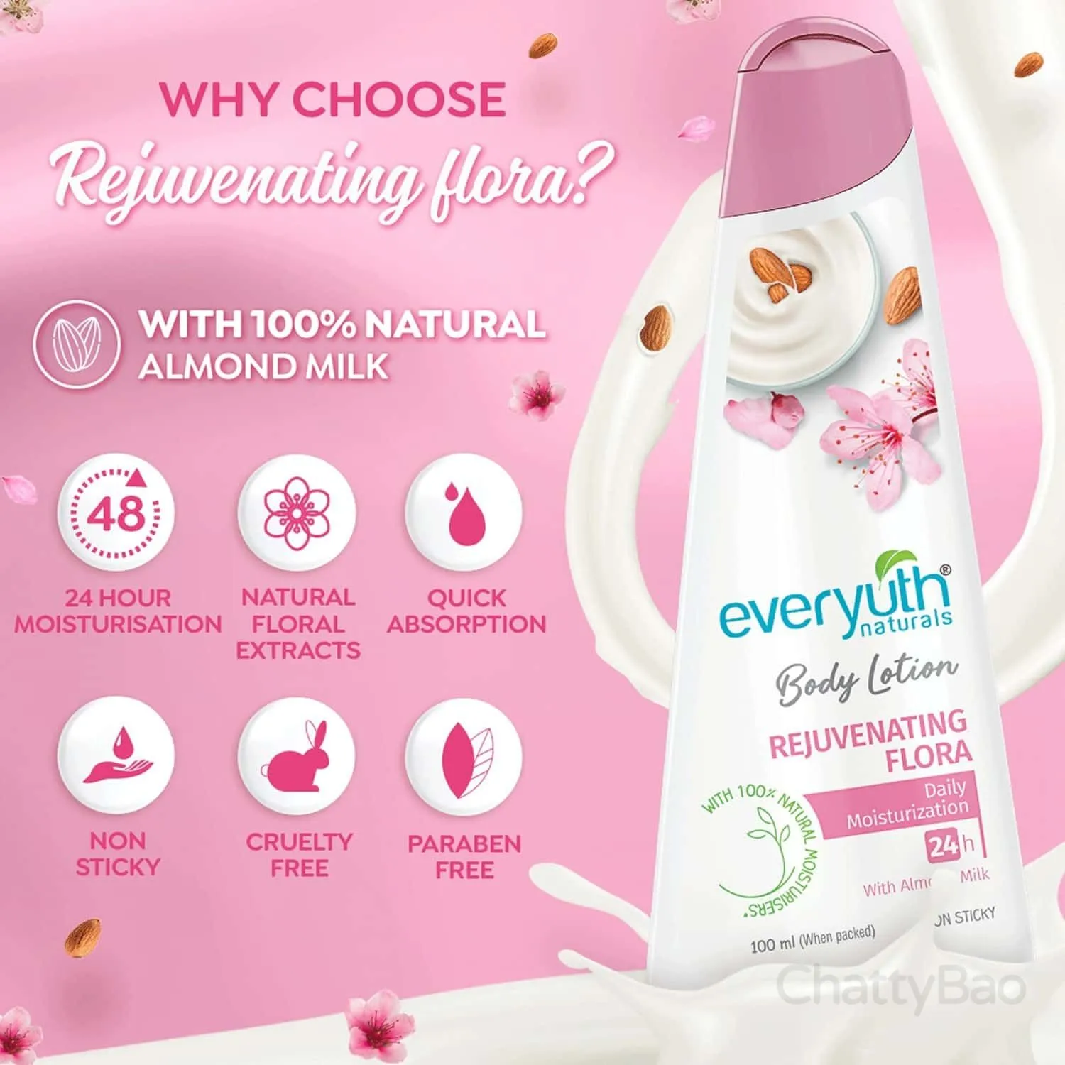 Everyuth Naturals Rejuvenating Flora Body Lotion 100 ml view 2