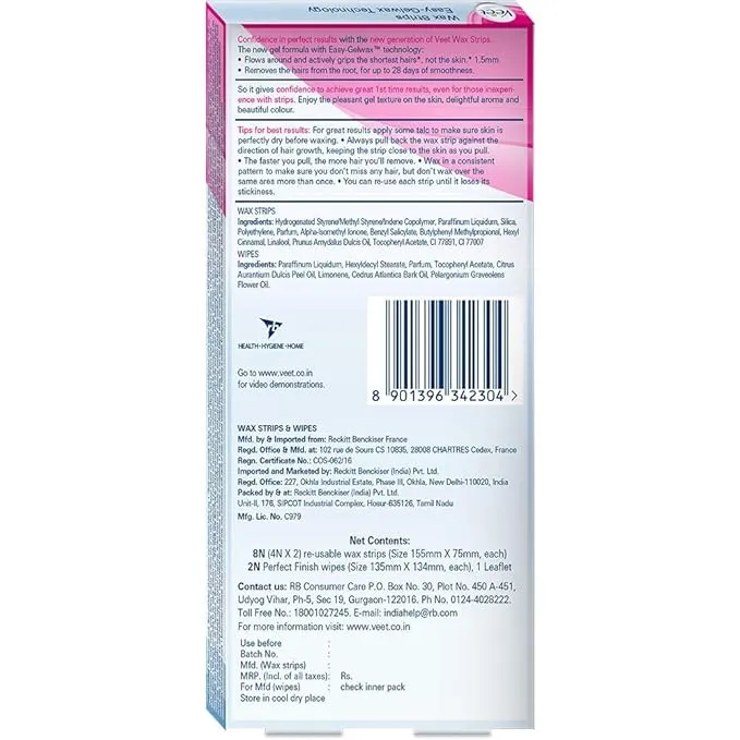 Veet Full Body Waxing Kit For Sensitive Skin 8 Strips view 3
