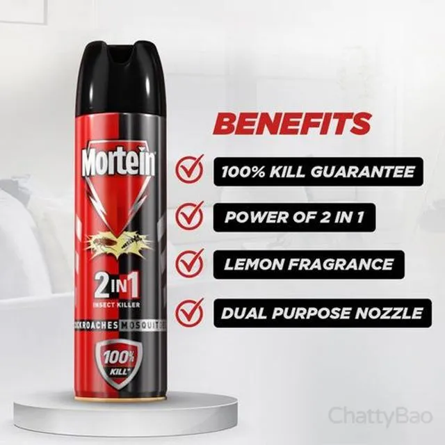 Mortein 2-In-1 Mosquito & Cockroach Killer Spray 200 ml view 3