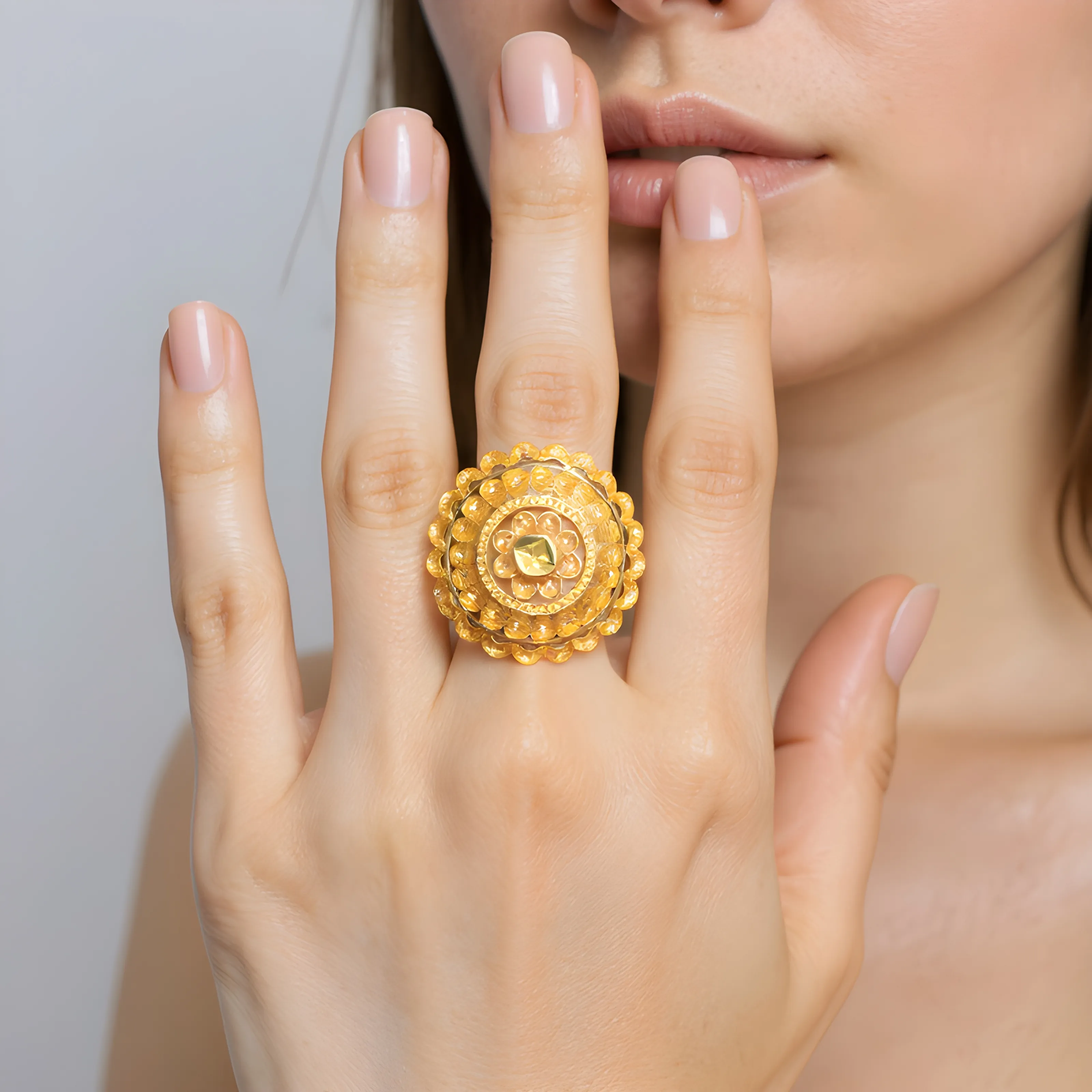 Golden Kundan Ring view 2