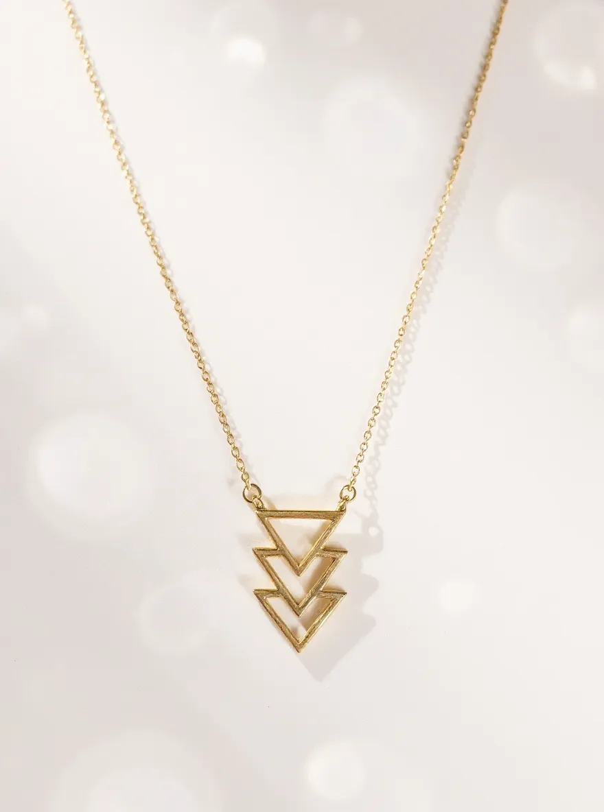 Gold Geometric Pendant Necklace