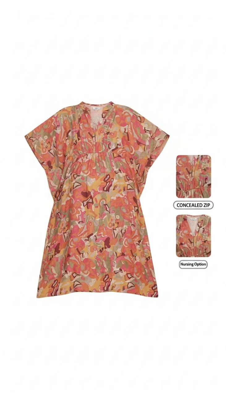 Tropical Print Midi Dress view 2