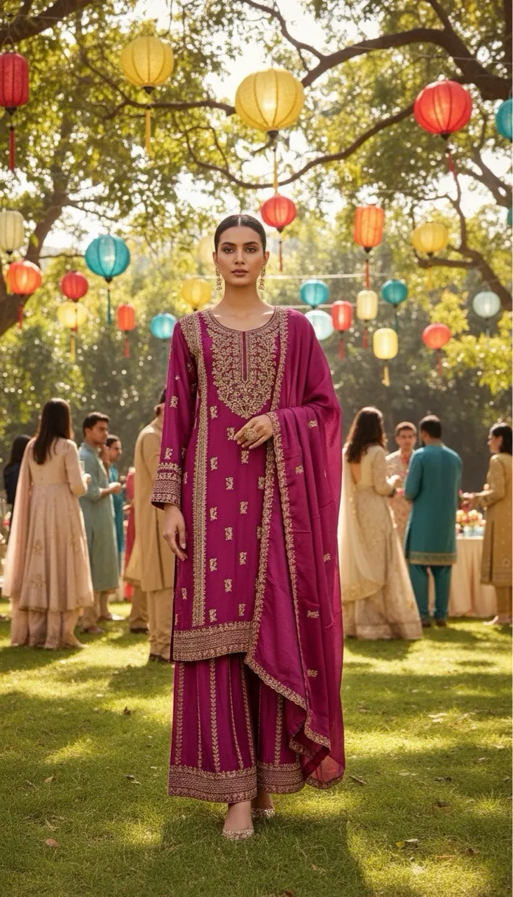 Elegant Indo-Western Sharara Suit