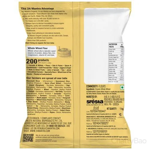 24 Mantra Organic Whole Wheat Atta 1 Kg view 2