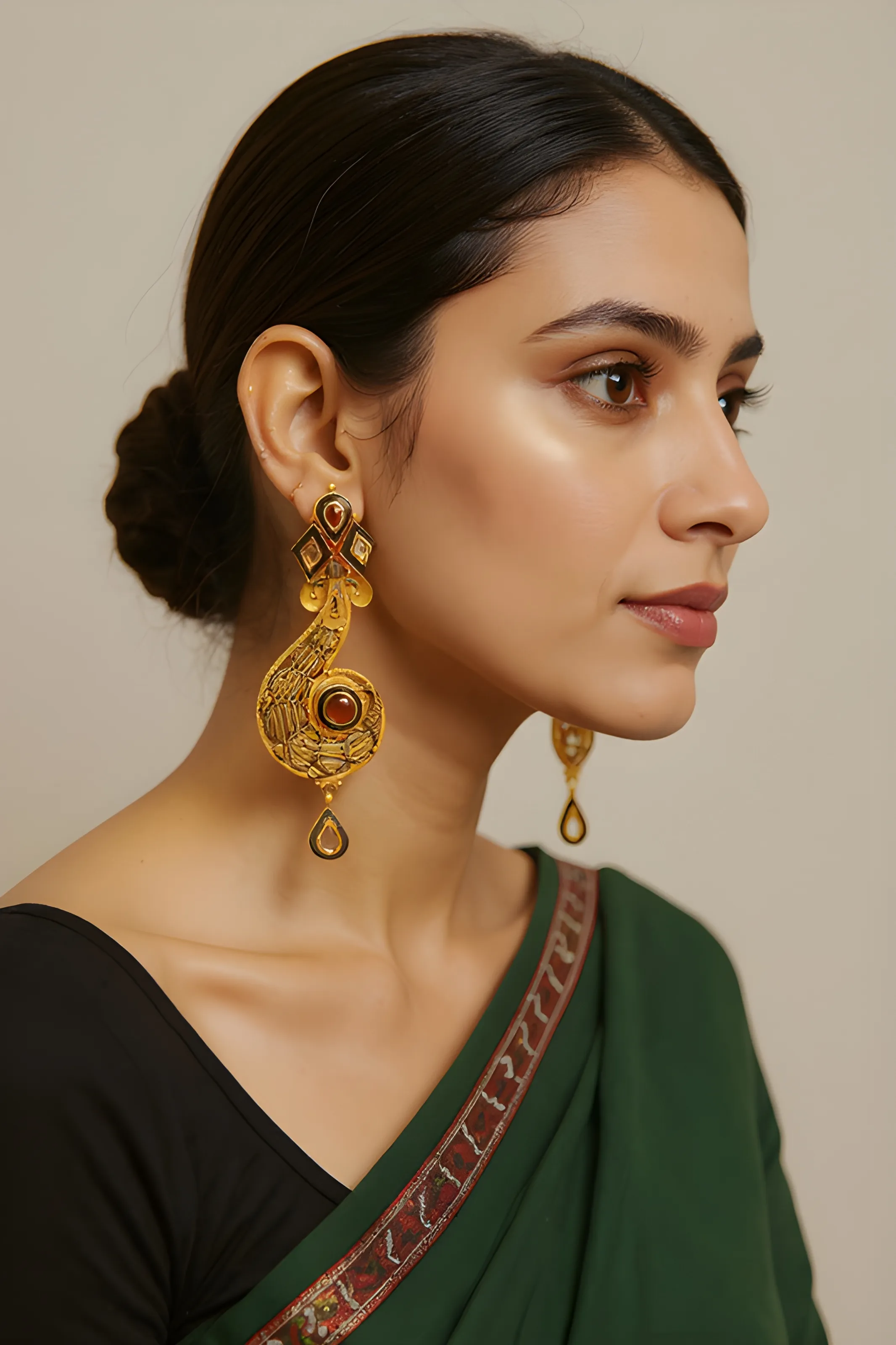 Gold Earrings 👌✨ view 2