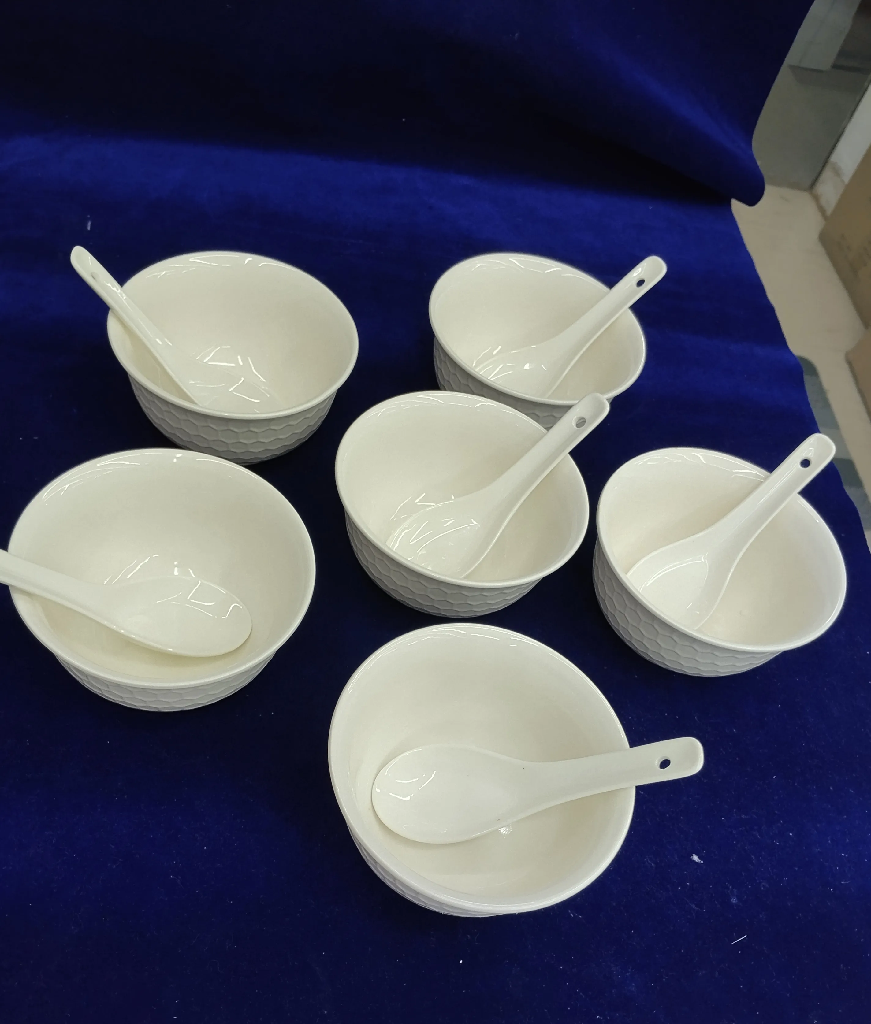 Ceramic Soup Bowls with Spoons view 2