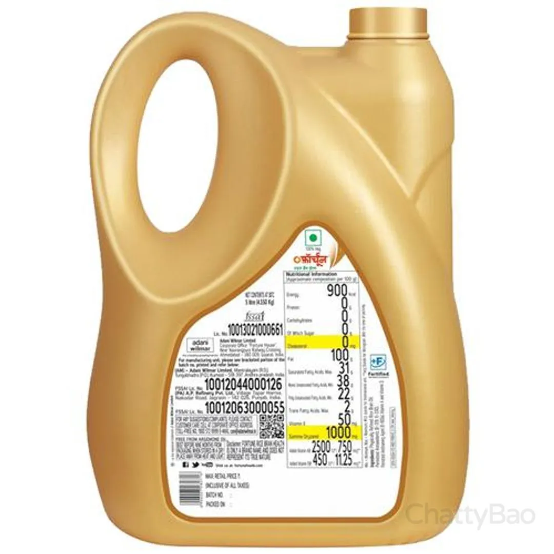 Fortune Refined Rice Bran Oil 5 L view 2
