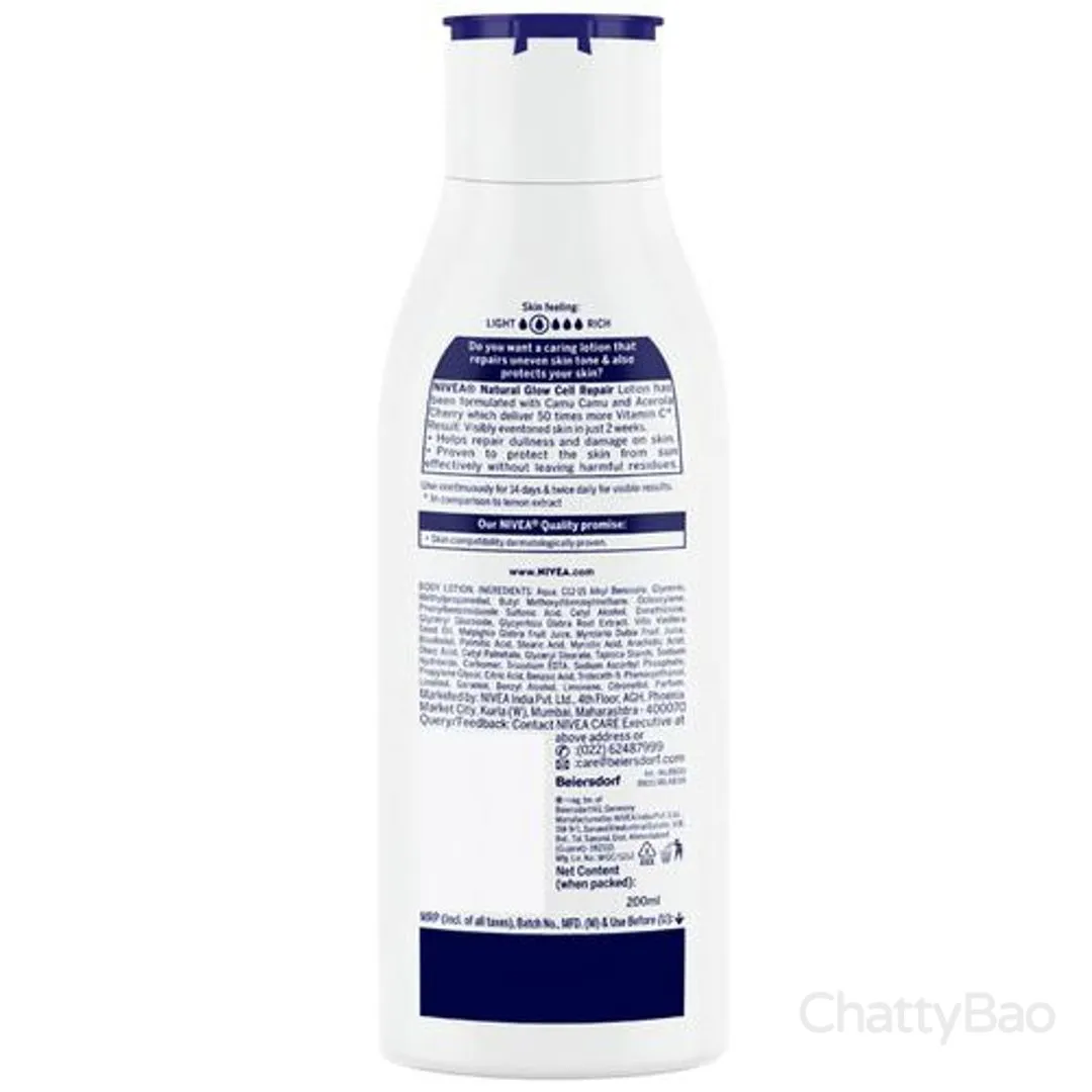 NIVEA Natural Glow Cell Repair Body SPF 15 Lotion 200 ml view 2