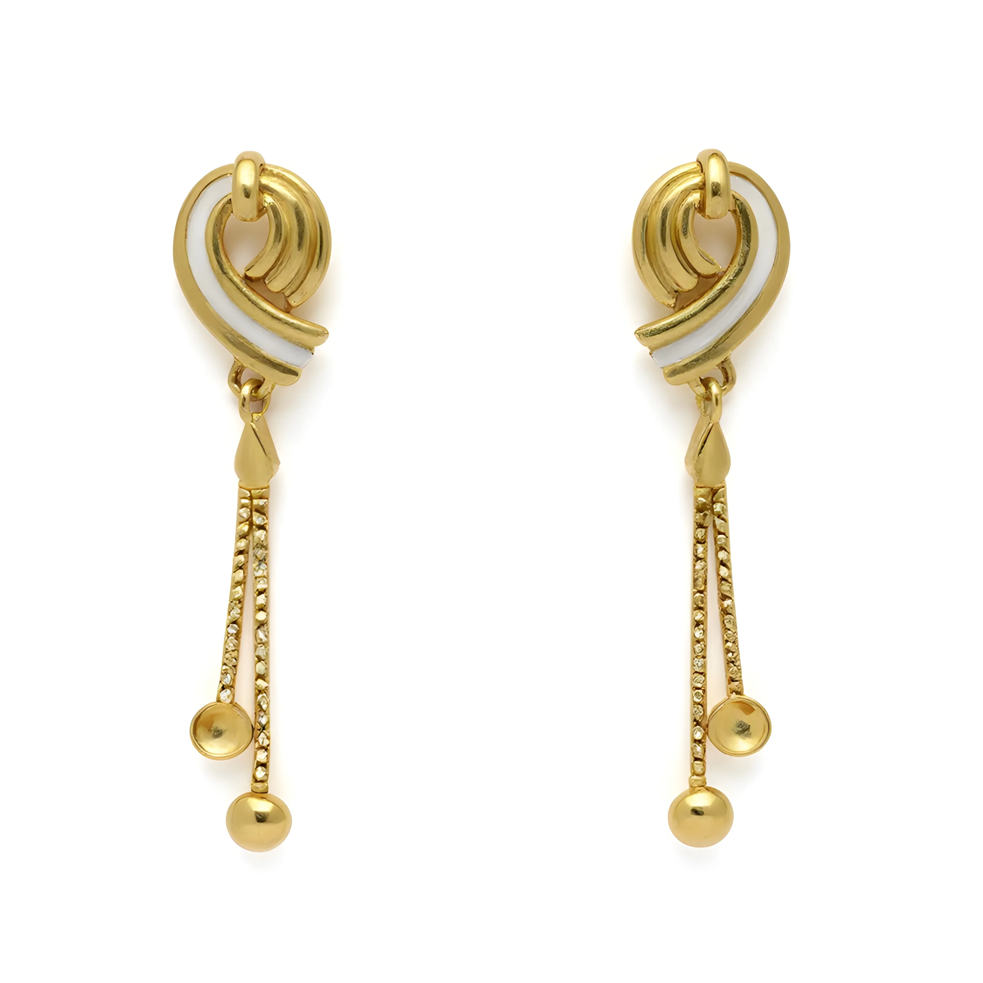 Gold Dangle Earrings view 2