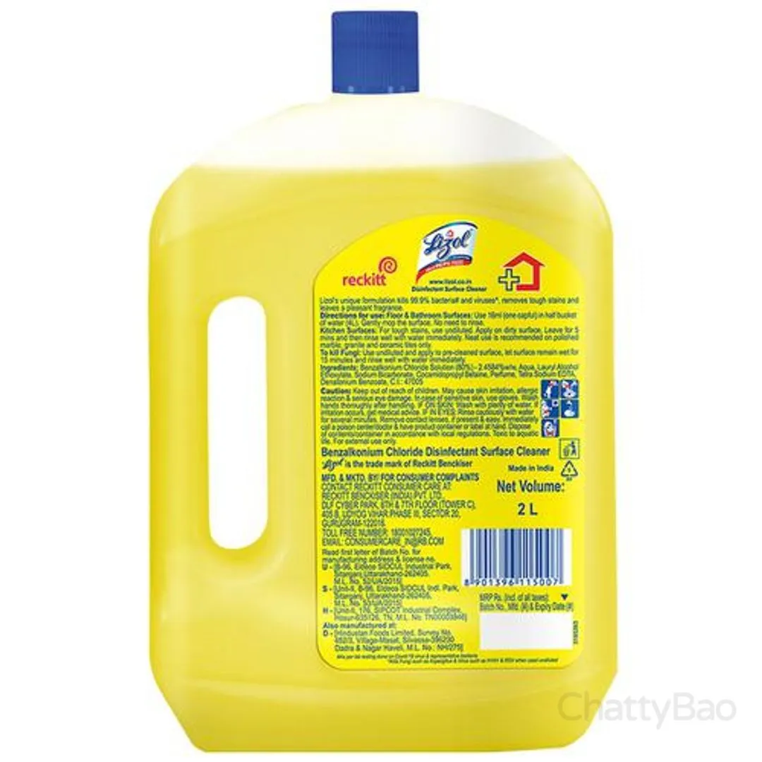 Lizol Disinfectant Surface & Floor Cleaner - Citrus 2 L view 2