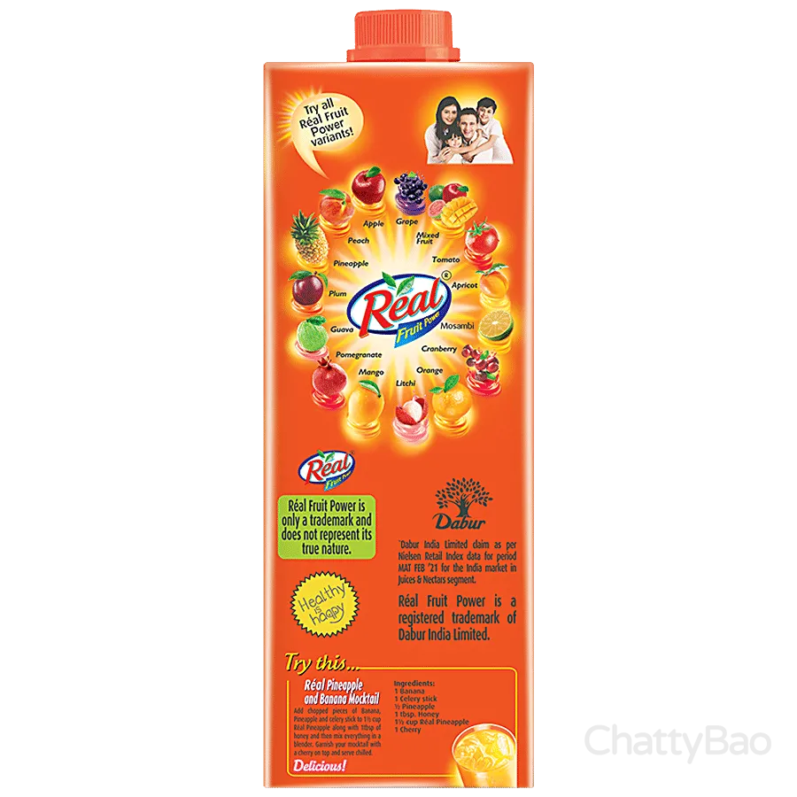 Real Pineapple Juice 1 L view 2