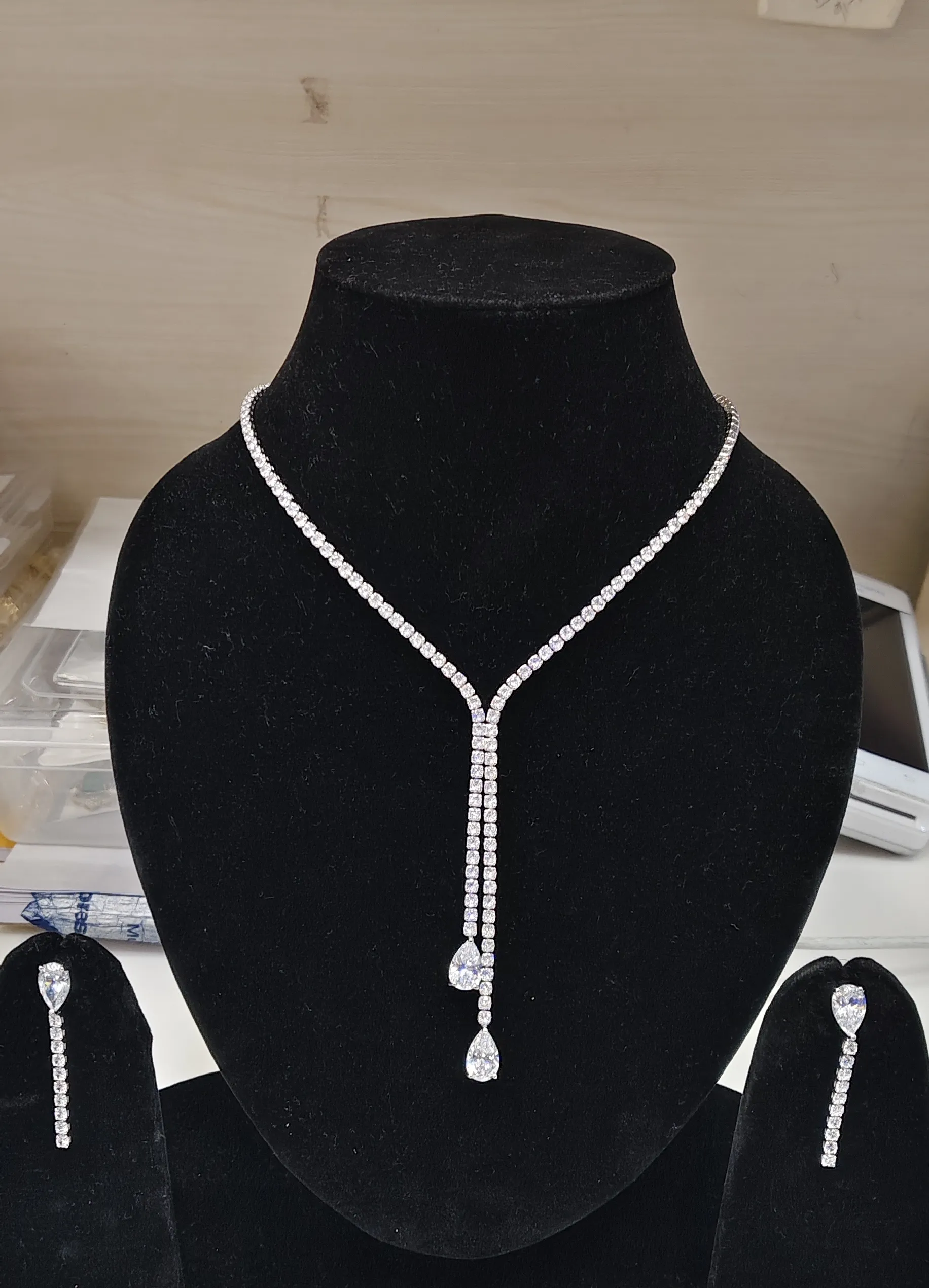 PS Crystal Y Drop Necklace and Earrings Set view 2