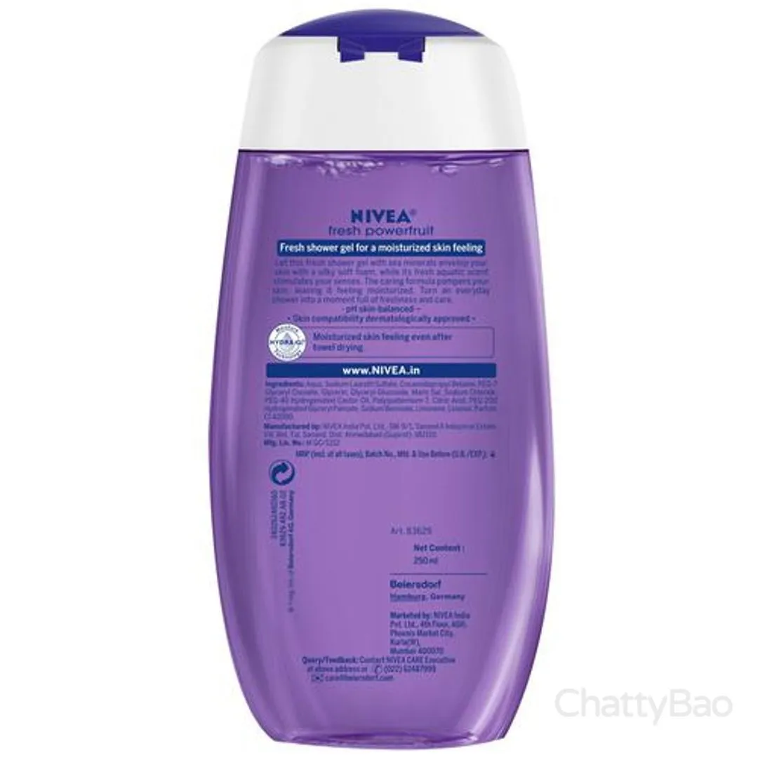 NIVEA Fresh Powerfruit Shower Gel Body Wash 250 ml view 2