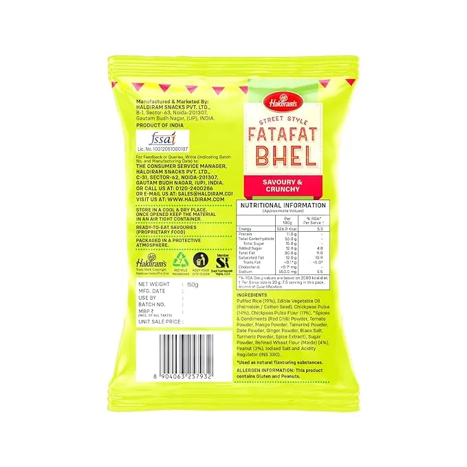 Haldirams Fatafat Bhel 150 g view 2