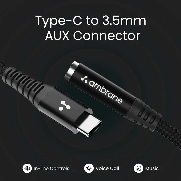 Ambrane Type C To 3.5 mm Aux Connector view 2