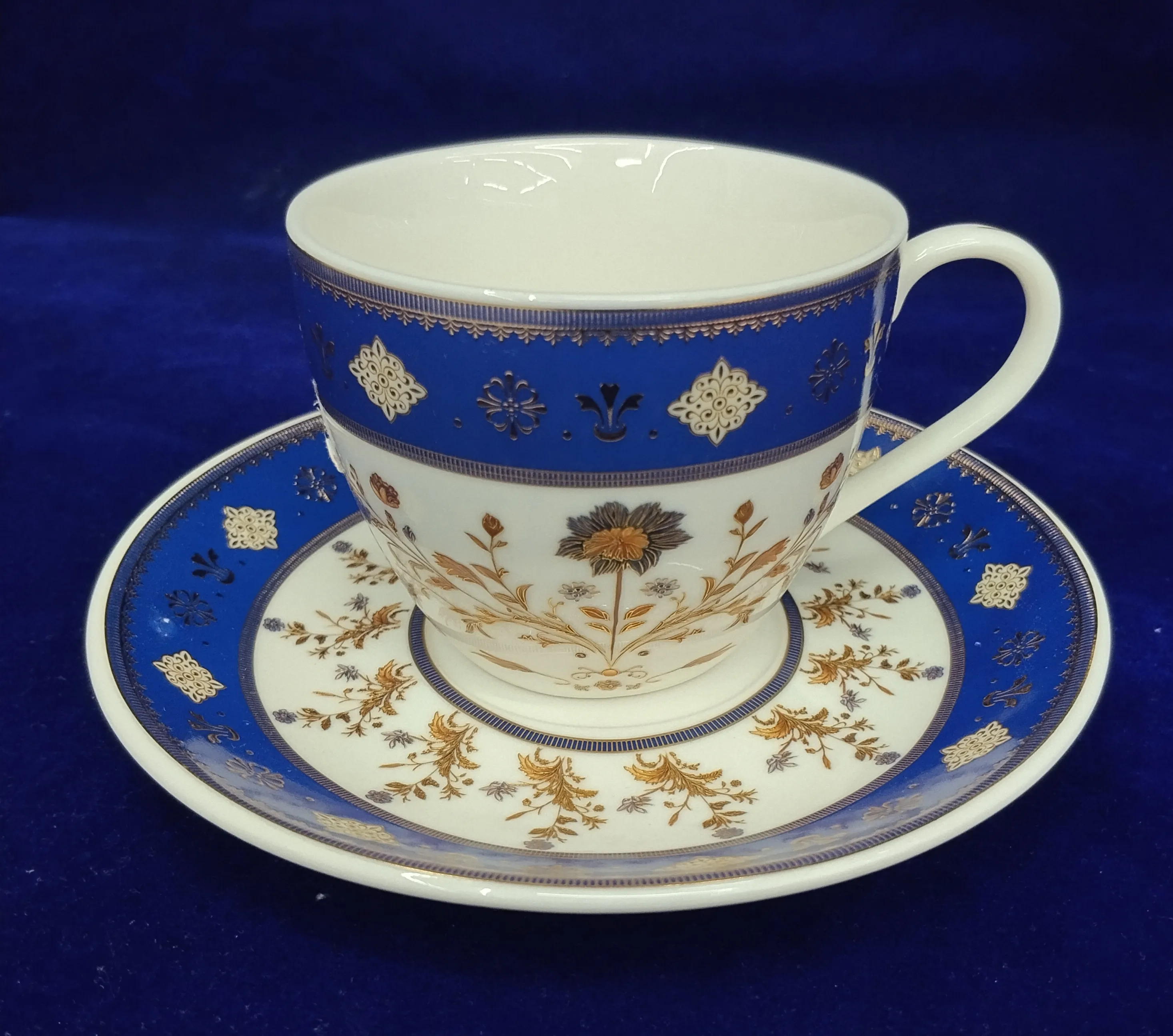 Royal Blue Floral Cup view 2