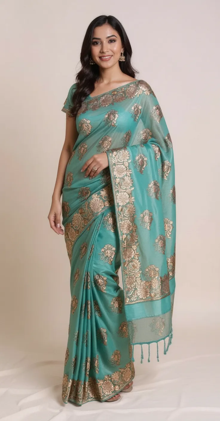Embroidered Saree view 5
