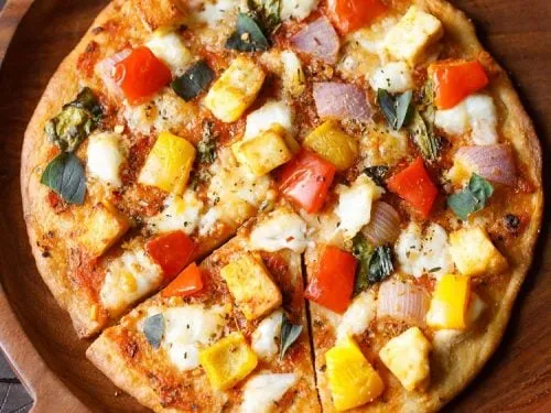 Cheese and Paneer Paneer Topping Pizza view 3
