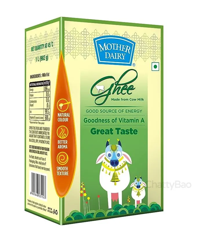 Mother Dairy Cow Ghee Carton 1 L view 2