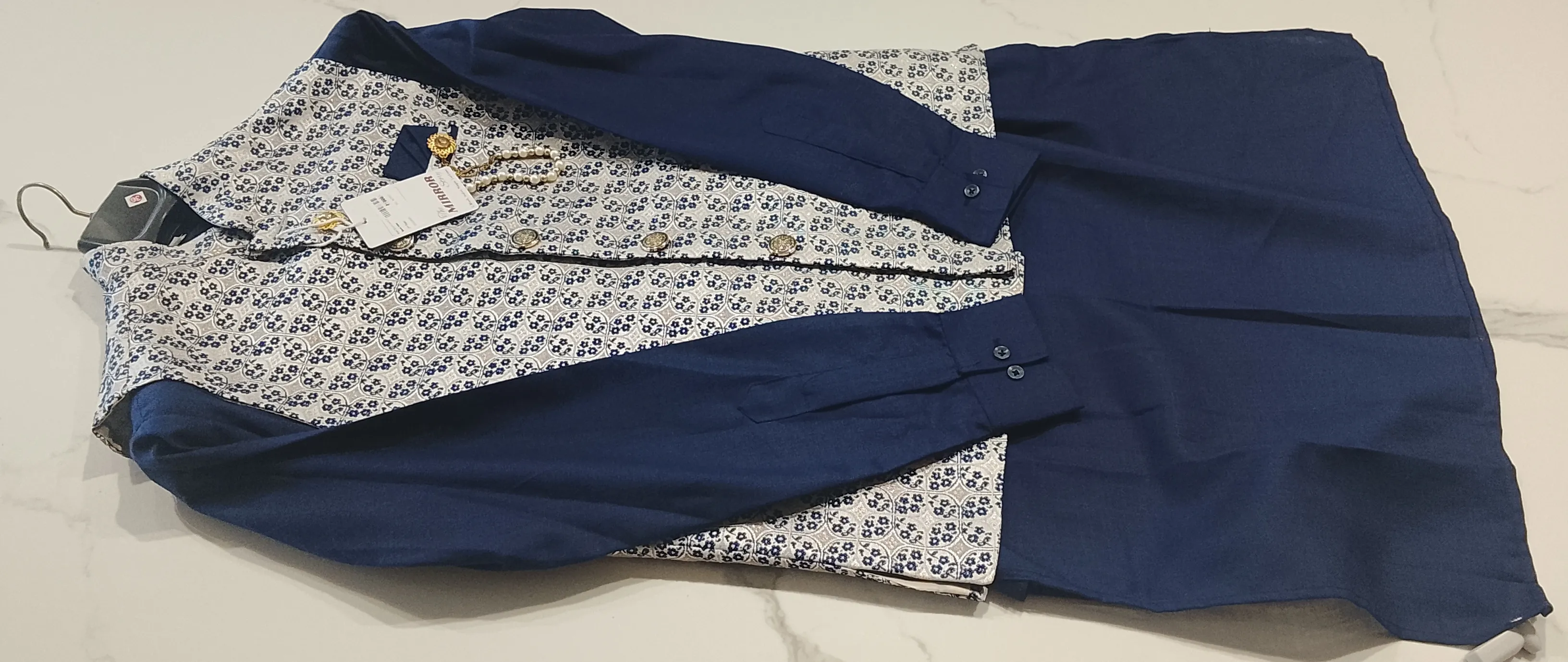 Blue Three  Piece  Set Mens Kurta view 2