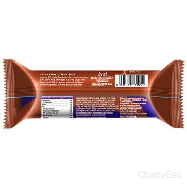 Britannia Treat Stars Creme & White Choco Duo Biscuits 60 g view 2
