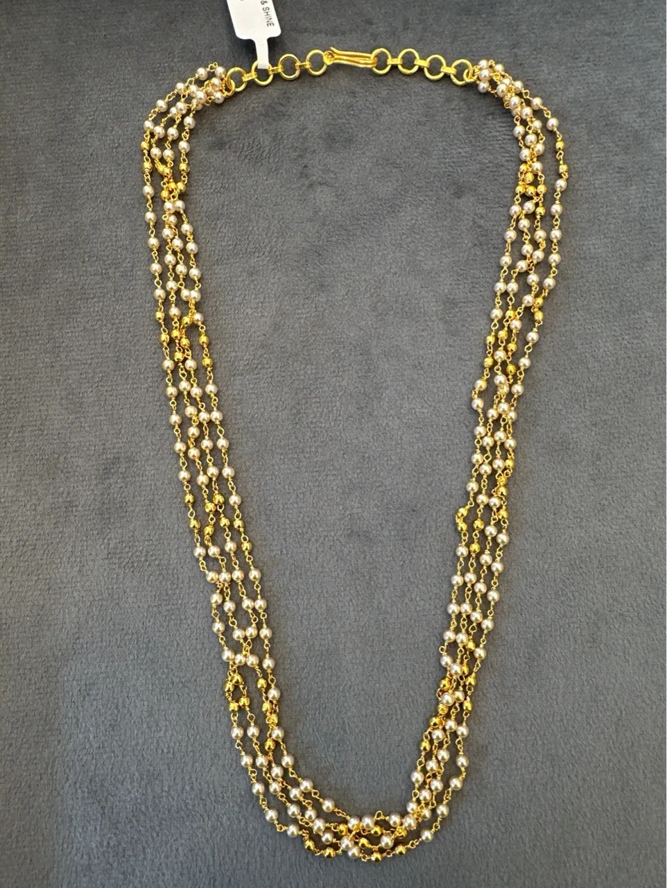 Elegant Golden Layered With Petals Necklace view 2
