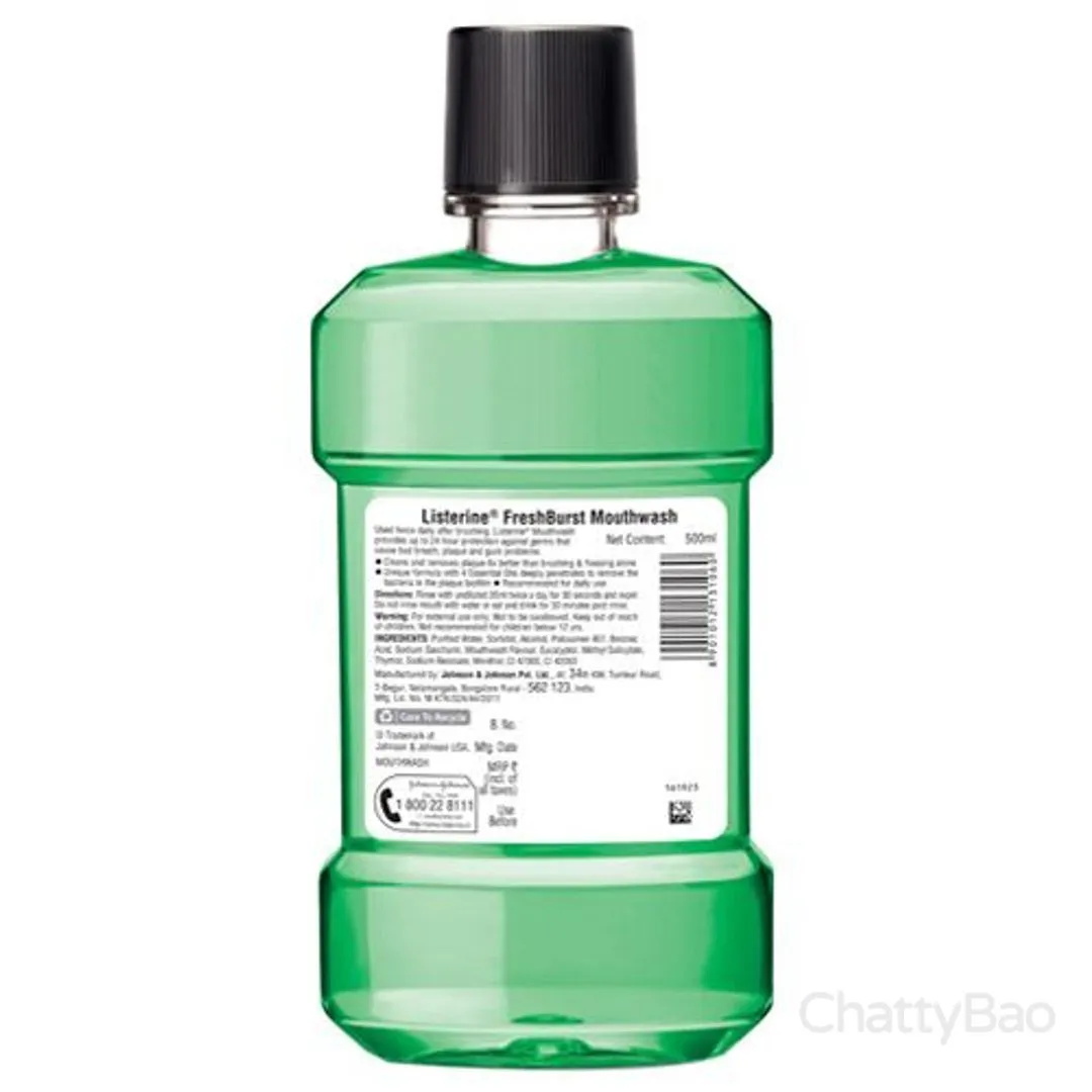 Listerine Fresh Burst Mouthwash 500 ml view 3