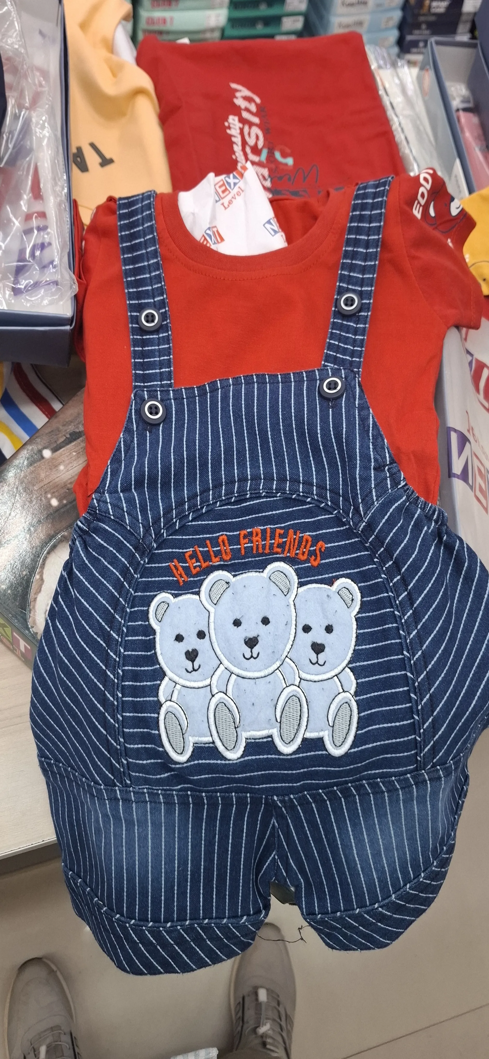 Baby Overalls with Bear Design view 2