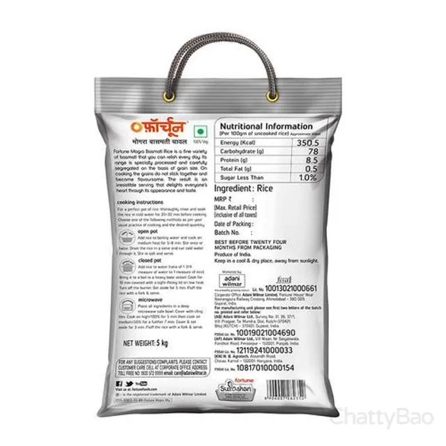 Fortune Mogra Basmati Rice 5 Kg view 2
