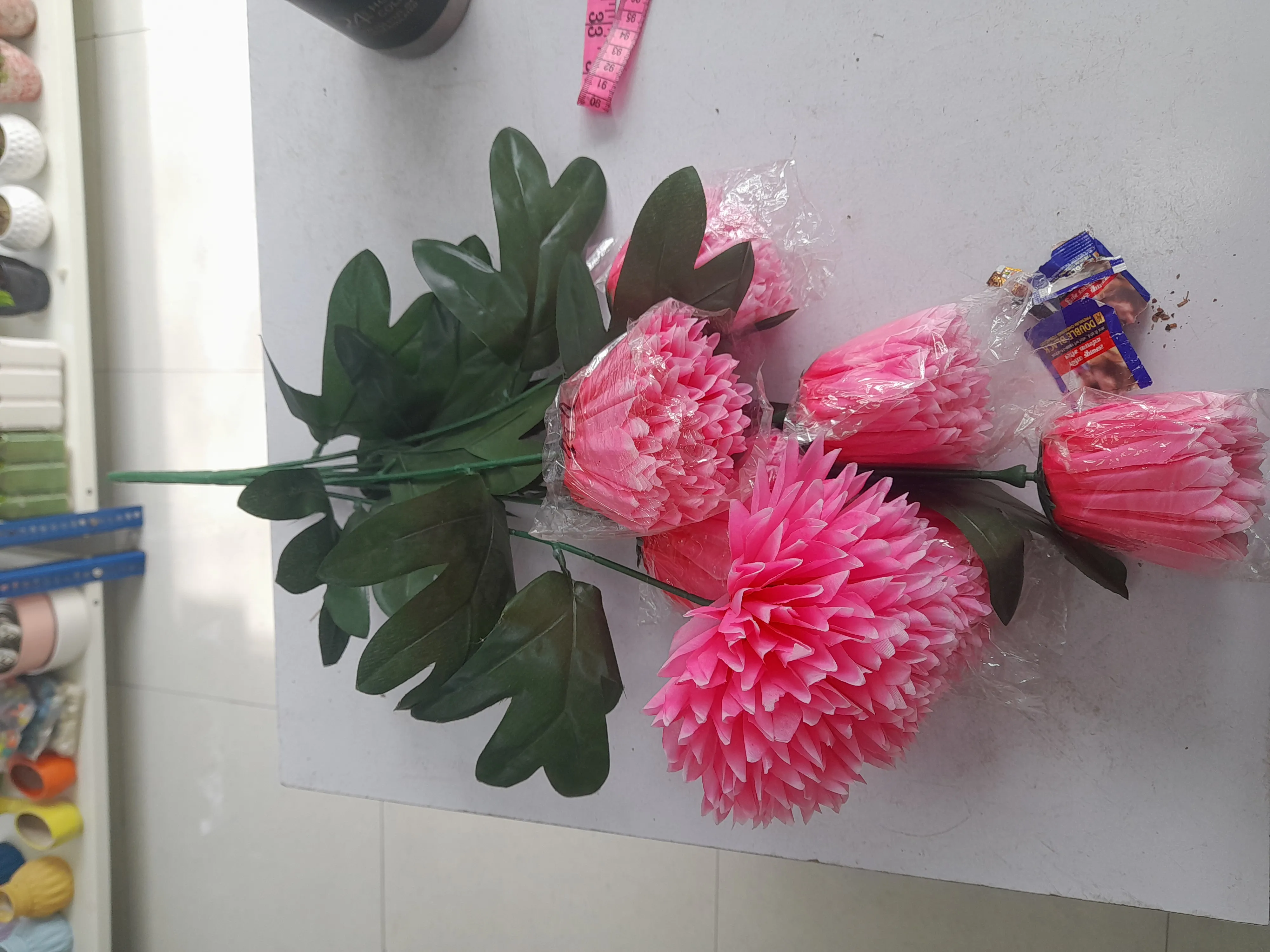 Pink Artificial Flowers Single Stick view 2