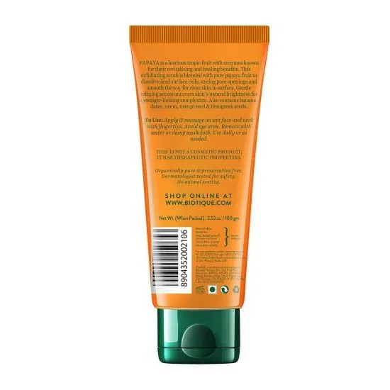 Biotique Papaya Tan Removal Brightening & Revitalizing Face Scrub 100 g view 2