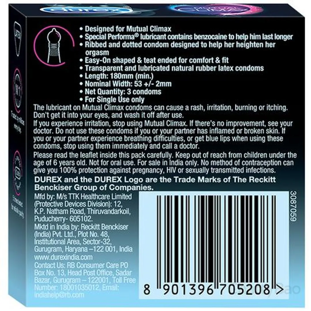 Durex Condoms - Mutual Climax 3 Pieces view 2