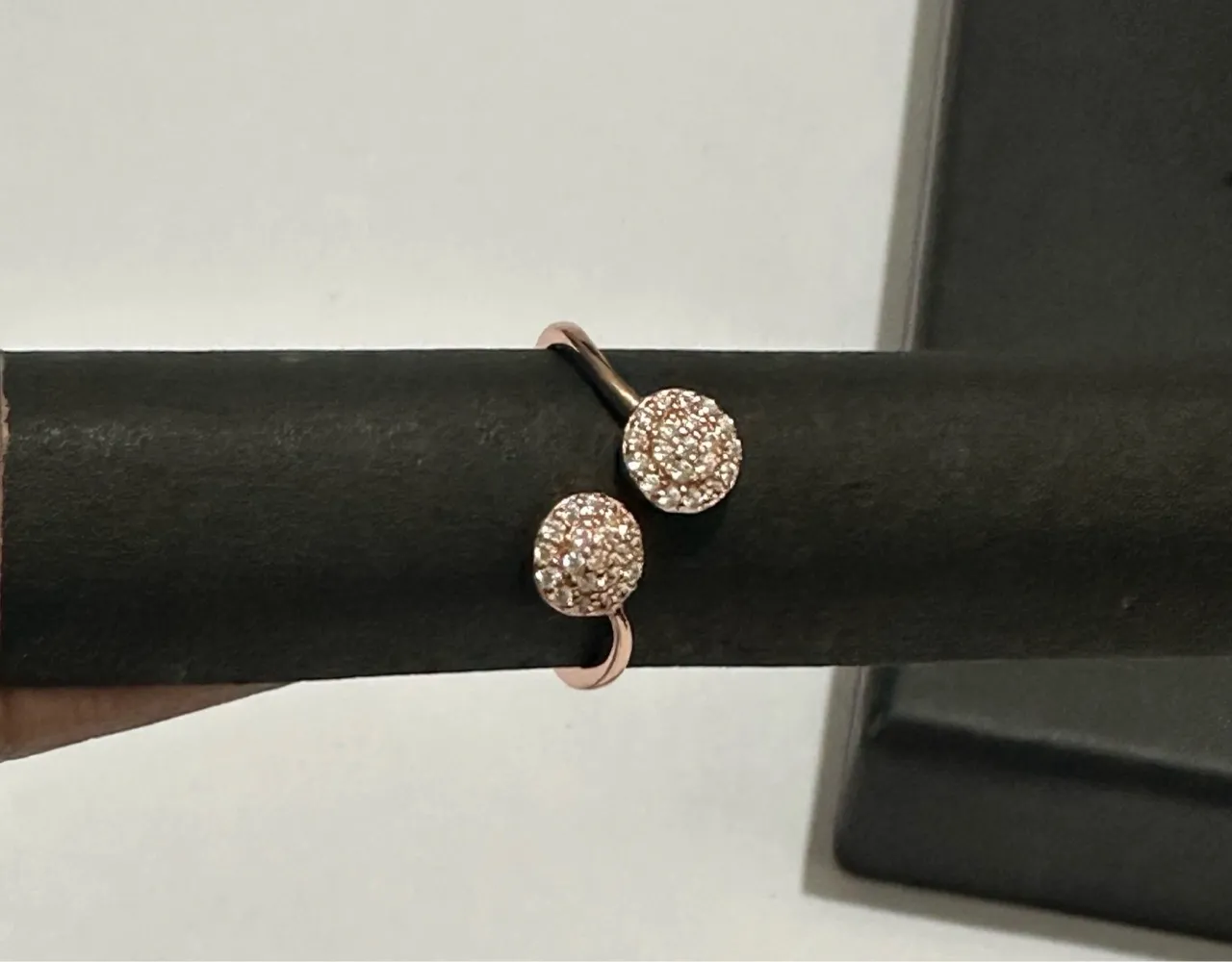 Diamond Stud Adjustable Ring