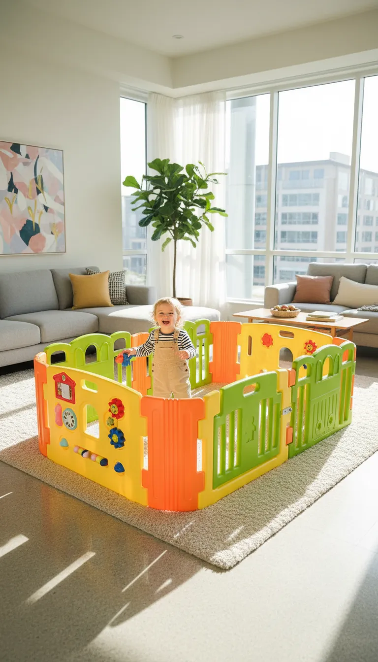 Colorful Baby Playpen 6 Pics Pannel view 2