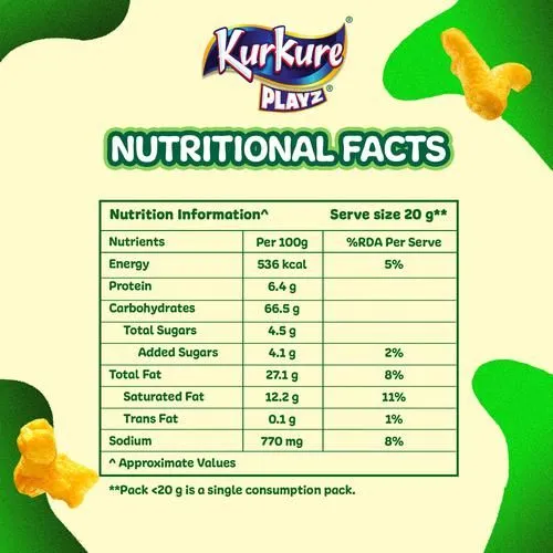 Kurkure Namkeen Puffcorn Yummy Cheese Flavour 52 g view 3
