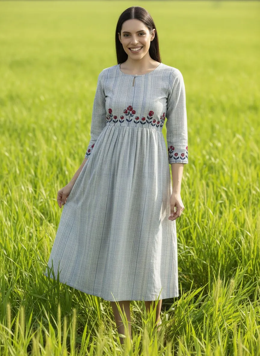 Pastels by Akshitta Embroidered Midi Dress view 2