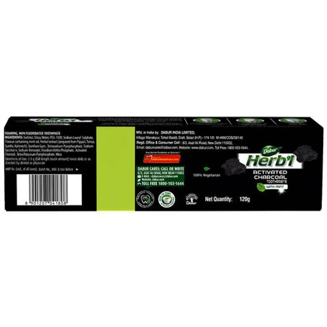 Dabur Herb'l Activated Black Gel Charcoal Toothpaste 120 g view 2